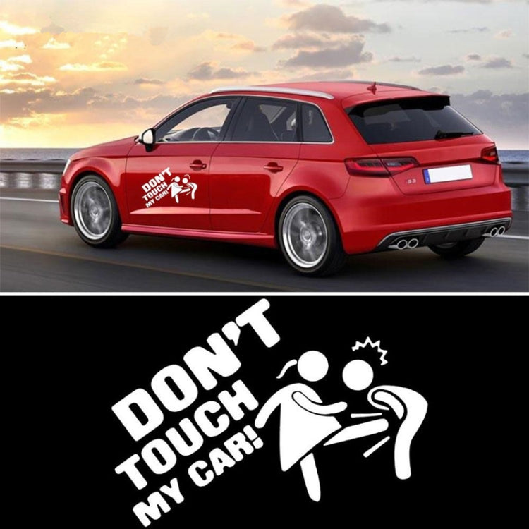 10 PCS Car Sticker Do Not Touch My Car Personalised Reflective Warning Sticker, Black, White