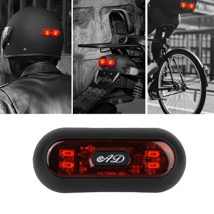 Motorbike Helmet Warning Light USB Rechargeable Waterproof Tail Light, 4 Beads, 4 Beads B Model, 10 Beads