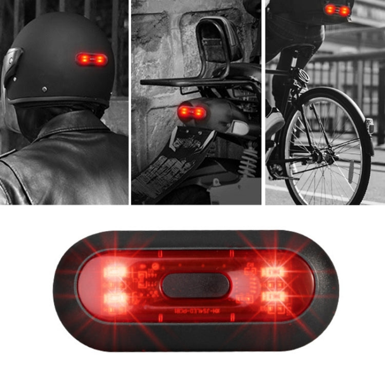 Motorbike Helmet Warning Light USB Rechargeable Waterproof Tail Light, 4 Beads, 4 Beads B Model, 10 Beads