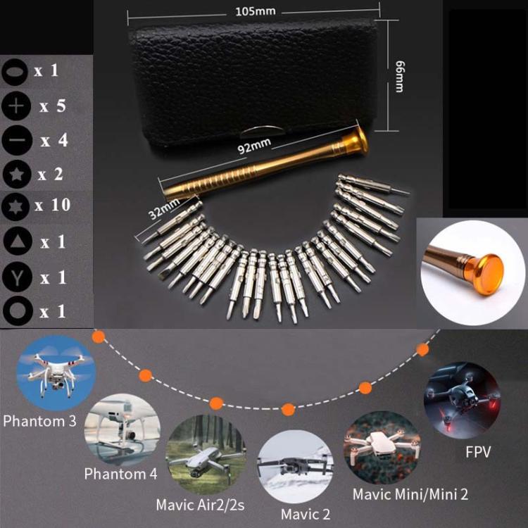 مجموعة مفكات إصلاح الطائرات بدون طيار CQT لـ DJI Mavic3 / Mini / Mini 2 / Air2 / Air2S / FPV / Phantom3 / 4 / Mini3 / 4Pro، 25 في 1