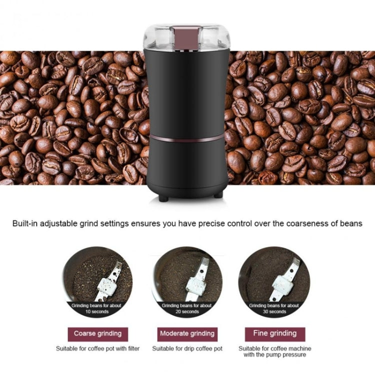 M150A Stainless Steel Electric Mini Coffee Grinder Grain Bean Grinding Machine, Spec:, US Plug (Purple), US Plug (Black), US Plug (White), EU Plug (White), EU Plug (Purple), UK Plug (White), UK Plug (Black), UK Plug (Purple)