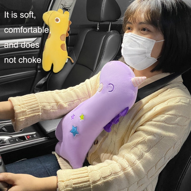 Car Seat Belt Pillow Shoulder Cover Cartoon Insurance Belt, Yellow, Purple, Green