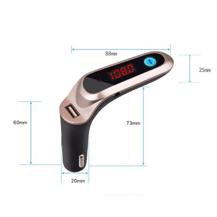 S7 Smart Digital Display Music Player Calling Car Charger, S7 Gold, S7 Black, S7 Silver