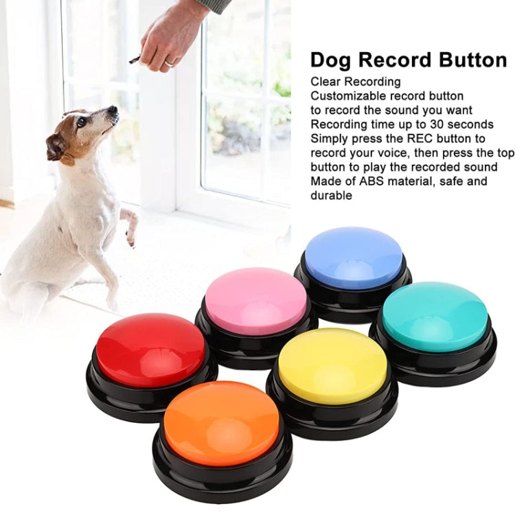 Pet Communication Button Dog Vocal Box Recording Vocalizer, Style: Recording Model, Rose Red, Pink, Yellow, Lake Blue, White, Dark Blue, Light Blue, Green, Purple, Red, Orange