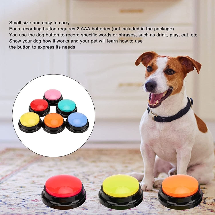Pet Communication Button Dog Vocal Box Recording Vocalizer, Style: Recording Model, Rose Red, Pink, Yellow, Lake Blue, White, Dark Blue, Light Blue, Green, Purple, Red, Orange