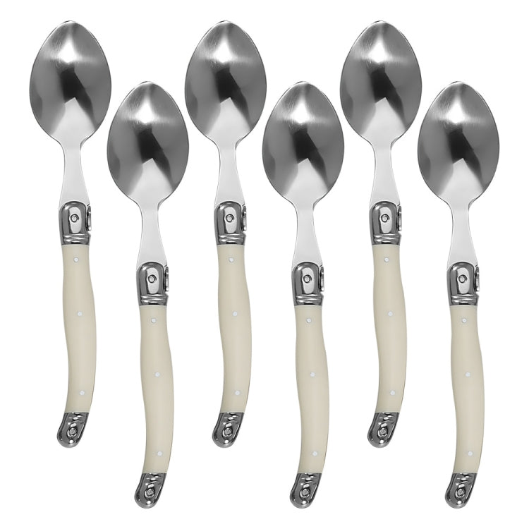 Stainless Steel Knife Fork Spoon Set Plastic Handle Western Tableware, 3 In 1, 4 In 1, 6 Knives, 6 Forks, 6 Spoons, 6 Tea Spoons