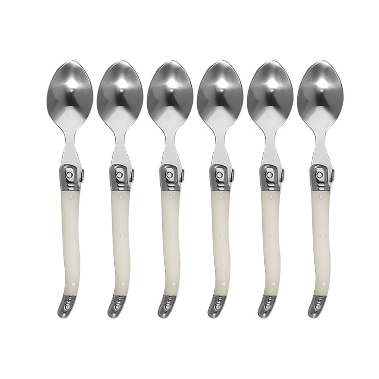 Stainless Steel Knife Fork Spoon Set Plastic Handle Western Tableware, 3 In 1, 4 In 1, 6 Knives, 6 Forks, 6 Spoons, 6 Tea Spoons