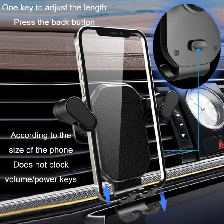 Car Air Outlet Upside-down Hook Strong Mobile Phone Holder, Cool Black, High-grade Black