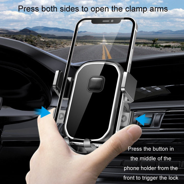 Car Air Outlet Hook Firmly Navigation Mobile Phone Holder, Mirror Black