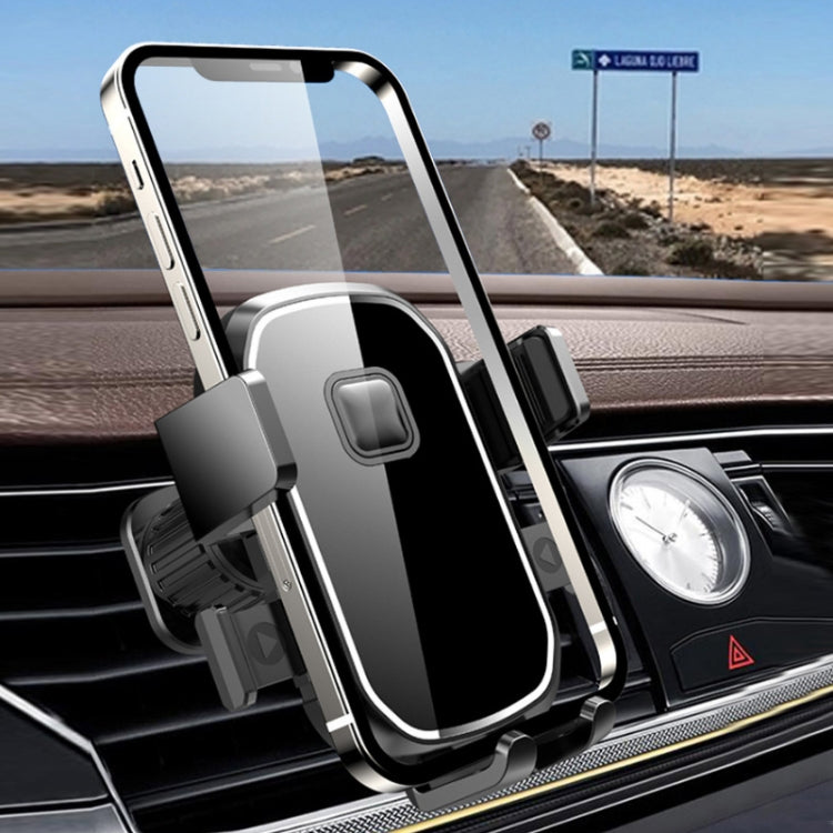 Car Air Outlet Hook Firmly Navigation Mobile Phone Holder, Mirror Black