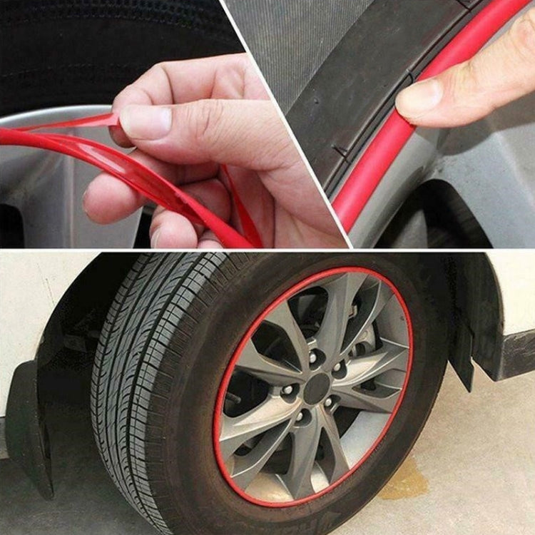 8m/roll Car Wheel General Sticker Modified Protection Sticker Anti-collision Strip, 1roll Green, 1roll Orange, 1roll Gray, 1roll White, 1roll Black, 1roll Red, 1roll Yellow, 1roll Pink, 1roll Purple, 1roll Blue