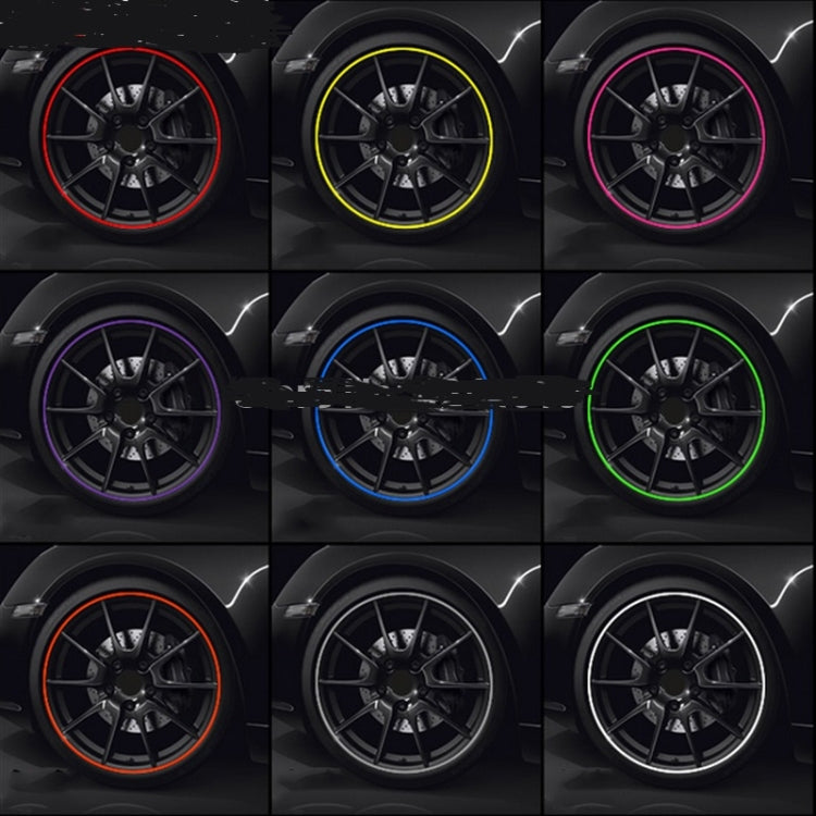8m/roll Car Wheel General Sticker Modified Protection Sticker Anti-collision Strip, 1roll Green, 1roll Orange, 1roll Gray, 1roll White, 1roll Black, 1roll Red, 1roll Yellow, 1roll Pink, 1roll Purple, 1roll Blue