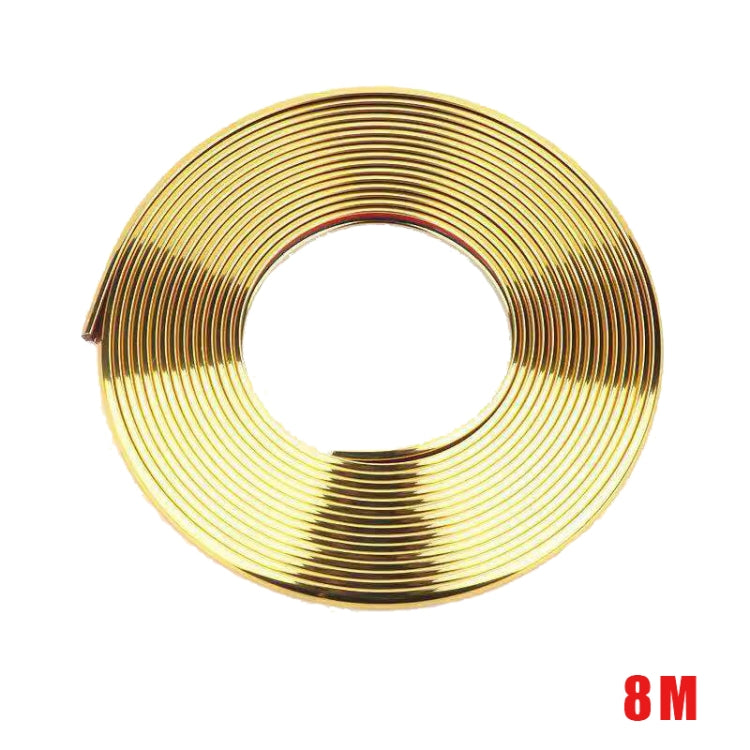 W12 8m/roll Car Universal Reflective Wheel Electroplating Decorative Strip, 1roll Electroplating Red, 1roll Electroplating Blue, 1roll Electroplating Gold, 1roll Electroplating Silver, 1roll Electroplating Purple