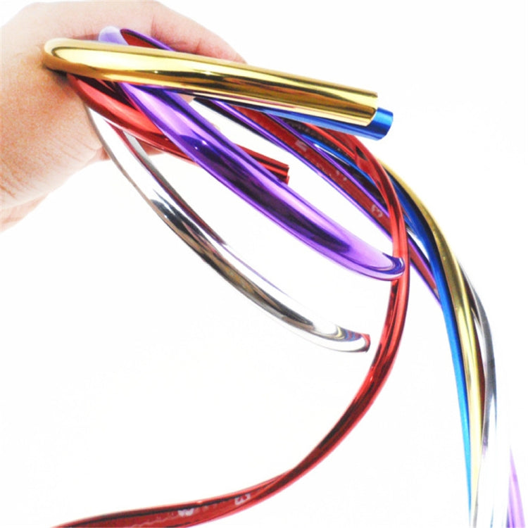 W12 8m/roll Car Universal Reflective Wheel Electroplating Decorative Strip, 1roll Electroplating Red, 1roll Electroplating Blue, 1roll Electroplating Gold, 1roll Electroplating Silver, 1roll Electroplating Purple
