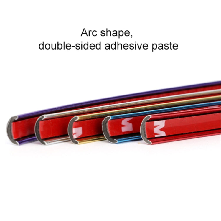 W12 8m/roll Car Universal Reflective Wheel Electroplating Decorative Strip, 1roll Electroplating Red, 1roll Electroplating Blue, 1roll Electroplating Gold, 1roll Electroplating Silver, 1roll Electroplating Purple