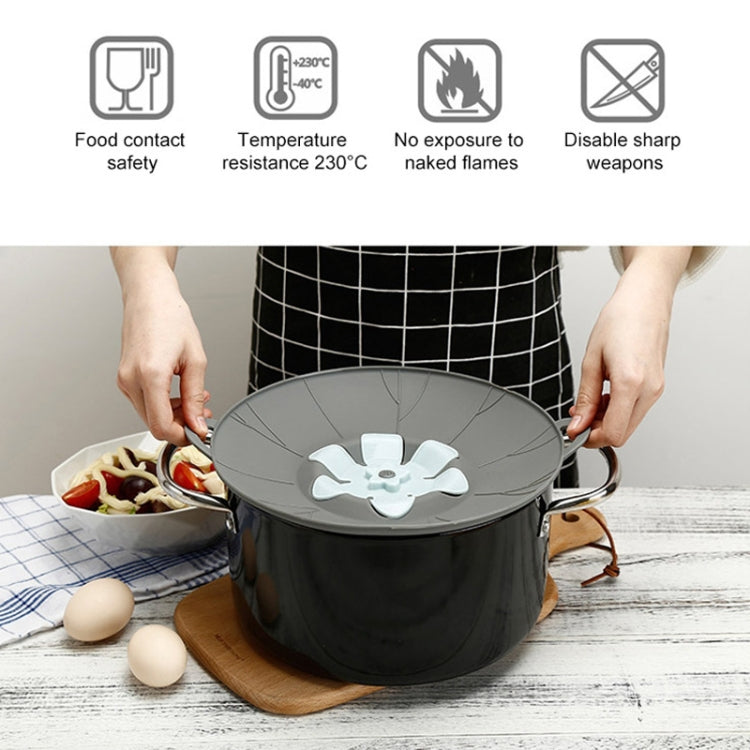 Silicone Flower Spill-proof Pot Lid Rotatable Pot Lid Kitchen Gadget, Size:, 23cm Yellow, 23cm Gray, 29cm Yellow, 29cm Gray