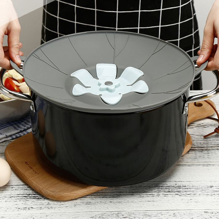 Silicone Flower Spill-proof Pot Lid Rotatable Pot Lid Kitchen Gadget, Size:, 23cm Yellow, 23cm Gray, 29cm Yellow, 29cm Gray