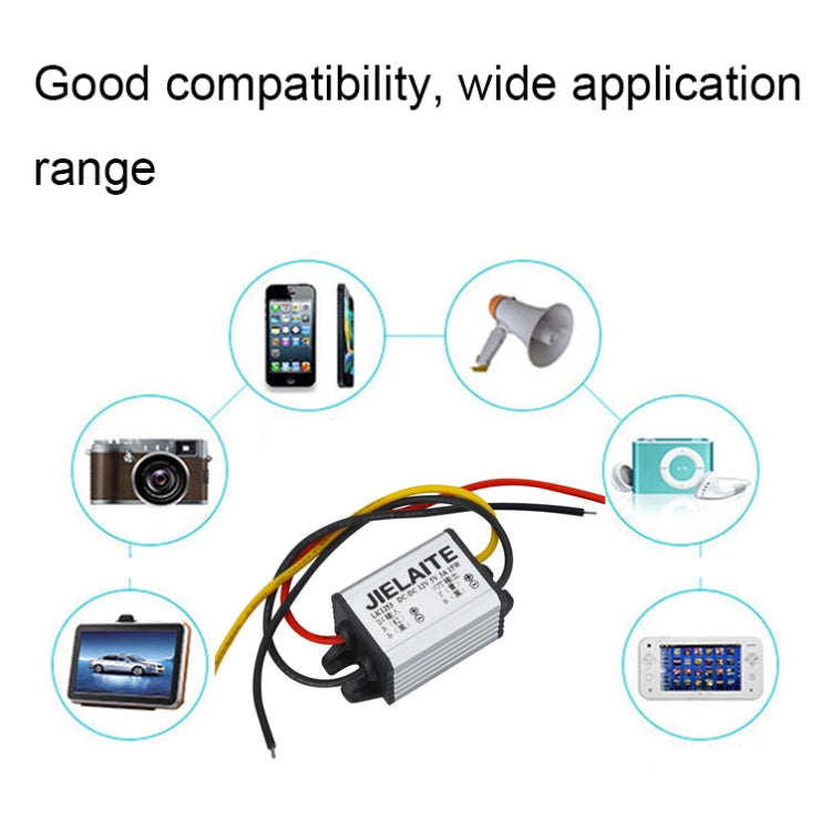 JIELAITE LK1253 15W Aluminum Alloy Intelligent Protection Waterproof Car Power Converter, 12V to 3V/3A, 12V to 3.3V/3A, 12V to 3.7V/3A, 12V to 4.2V/3A, 12V to 5V/3A, 12V to 6V/3A, 12V to 7.5V/3A, 12V to 9V/2A