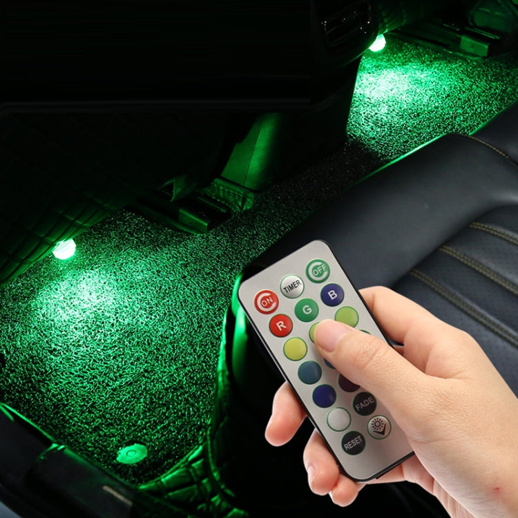 Car Modification Wireless Colorful Remote Control Atmosphere Light, 1 Light +1 RC, 2 Lights +1 RC, 4 Lights +1 RC, 8 Lights +1 RC