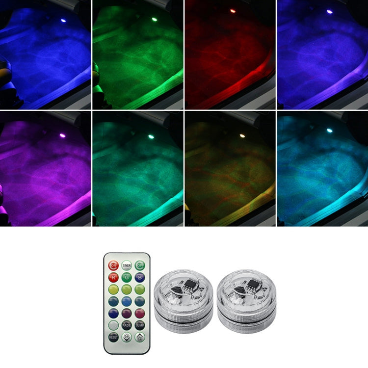 Car Modification Wireless Colorful Remote Control Atmosphere Light, 1 Light +1 RC, 2 Lights +1 RC, 4 Lights +1 RC, 8 Lights +1 RC