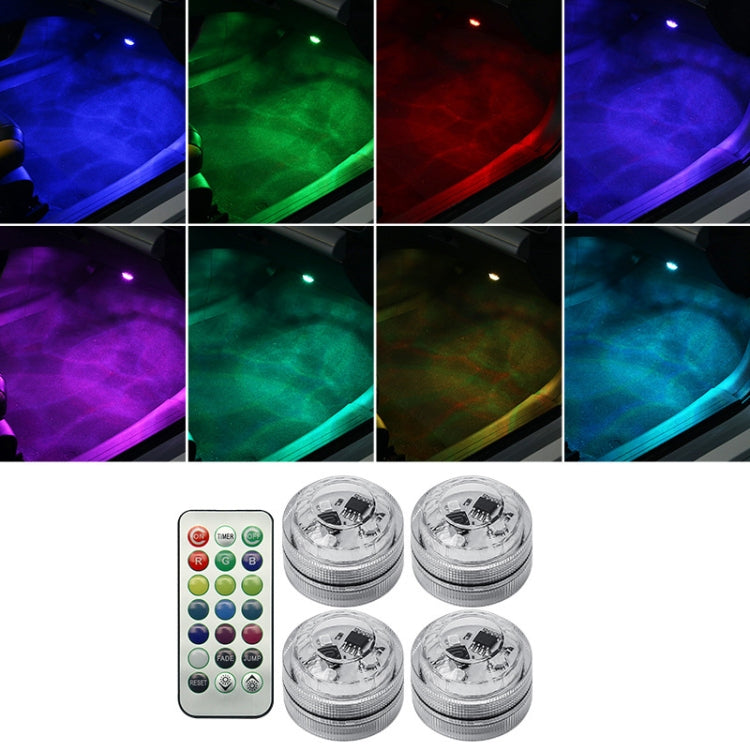 Car Modification Wireless Colorful Remote Control Atmosphere Light, 1 Light +1 RC, 2 Lights +1 RC, 4 Lights +1 RC, 8 Lights +1 RC