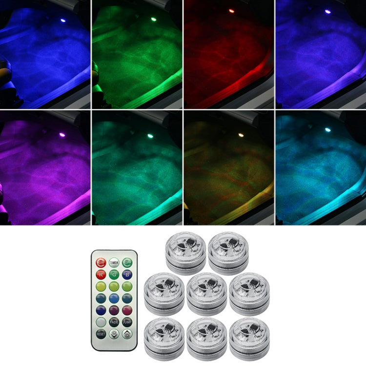 Car Modification Wireless Colorful Remote Control Atmosphere Light, 1 Light +1 RC, 2 Lights +1 RC, 4 Lights +1 RC, 8 Lights +1 RC