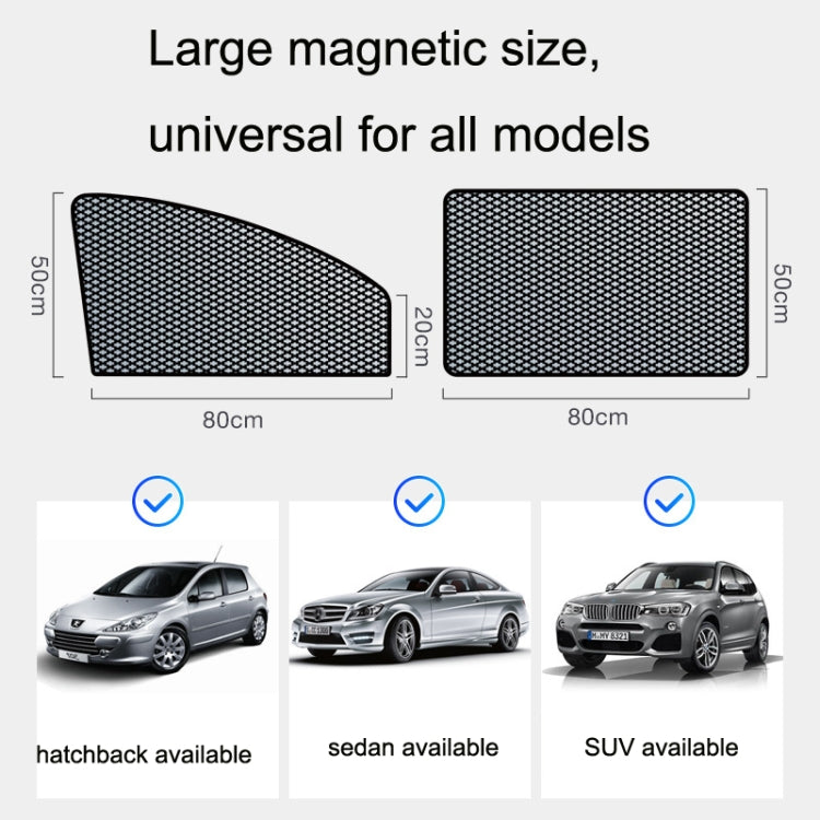 Car Sunshade Magnetic Iron Reflective Mesh Gauze Sunscreen Heat Insulation Sunshade Baffle, Front Window Driving, Front Window Co-driving, Rear Window Square