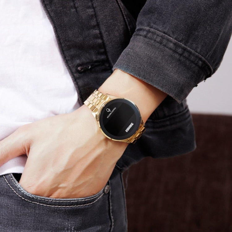 SKMEI 1579 Simple Touch Screen LED Luminous Stainless Steel Electronic Watch