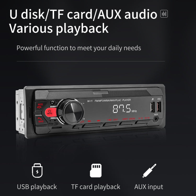M11T Car Bluetooth MP3 Player ISO Interface EQ Sound Effect Fast Charge Colorful Button Radio, A3032