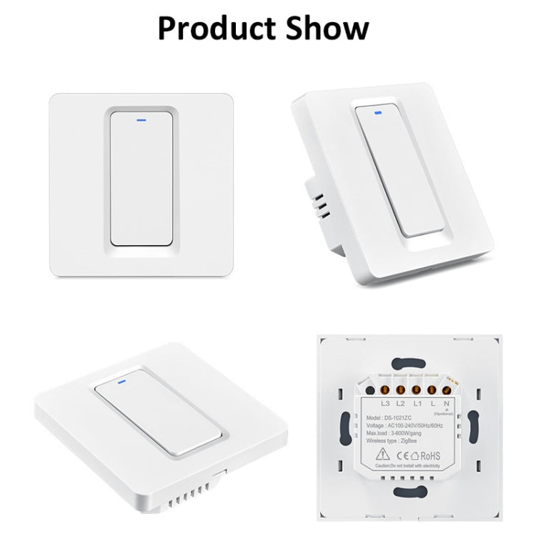 Tuya ZigBee Smart Single-fire Zero-fire Sharing Switch Phone Control Voice Panel EU Plug, Spec:, 1 Button, 2 Buttons, 3 Buttons
