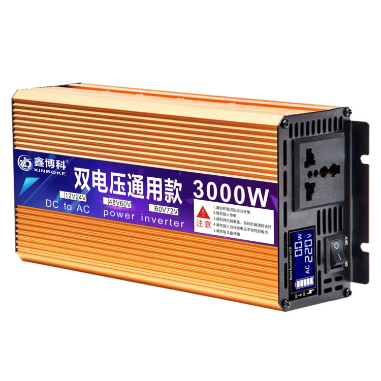 XINBOKE Universal Positive Wave Car Inverter Home Solar Inverter, 12V/24V 1500W To 220V 700W, 48V/60V 1500W To 220V 700W, 60V/72V 1500W To 220V 700W, 12V/24V 3000W To 220V 1200W, 48V/60V 3000W To 220V 1200W, 60V/72V 3000W To 220V 1200W