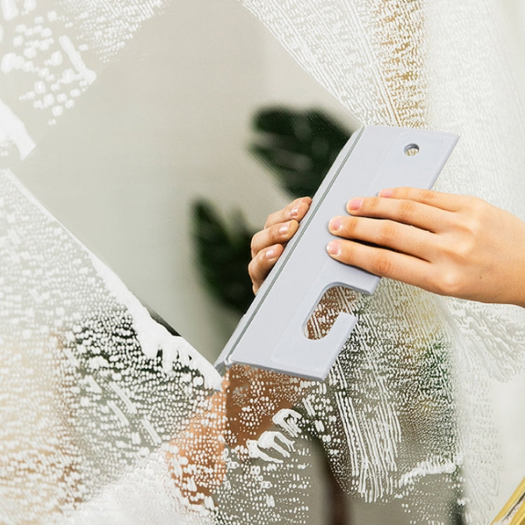 Bathroom Mirror Glass Silicone Wiper Cleaning Tools, White, Grey