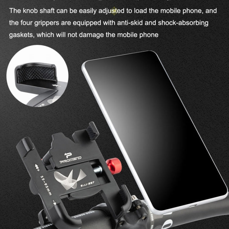 PROMEND SJJ-297 Aluminum Alloy Rotation Adjustable Bicycle Mobile Phone Bracket