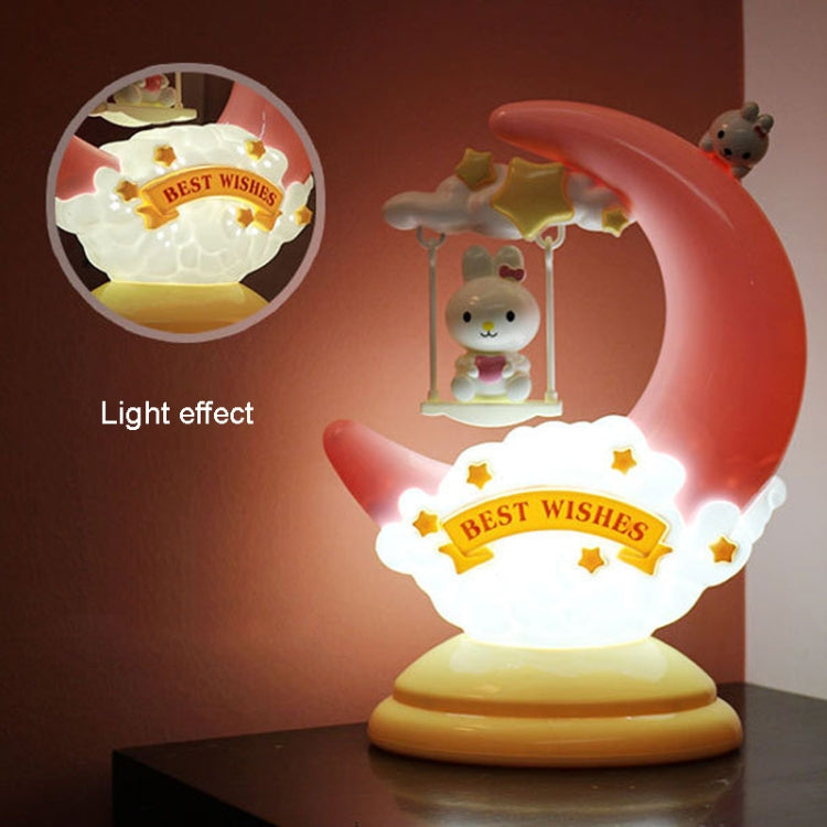 GOELONG Cartoon Moon Table Lamp Children Room Animal Night Light, Plug:, US Plug, EU Plug