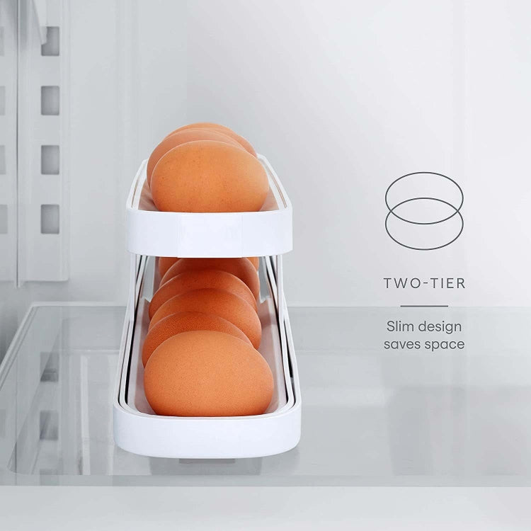 Automatic Eggs Storage Box Refrigerator Egg Dispenser Plastic Rolling Eggs Holder Container