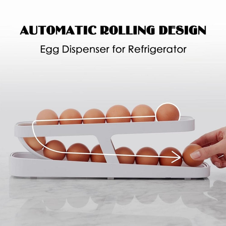 Automatic Eggs Storage Box Refrigerator Egg Dispenser Plastic Rolling Eggs Holder Container