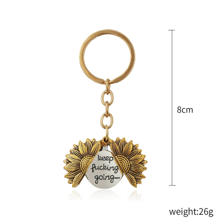 Alloy Sunflowers Shape Can Open Double Side Engraving Accessories Pendant, N2003-27 Ancient Gold Keychain, N2003-28 Ancient Gold Keychain, N2003-22 Ancient Gold Necklace, N2003-23 Ancient Silver Necklace