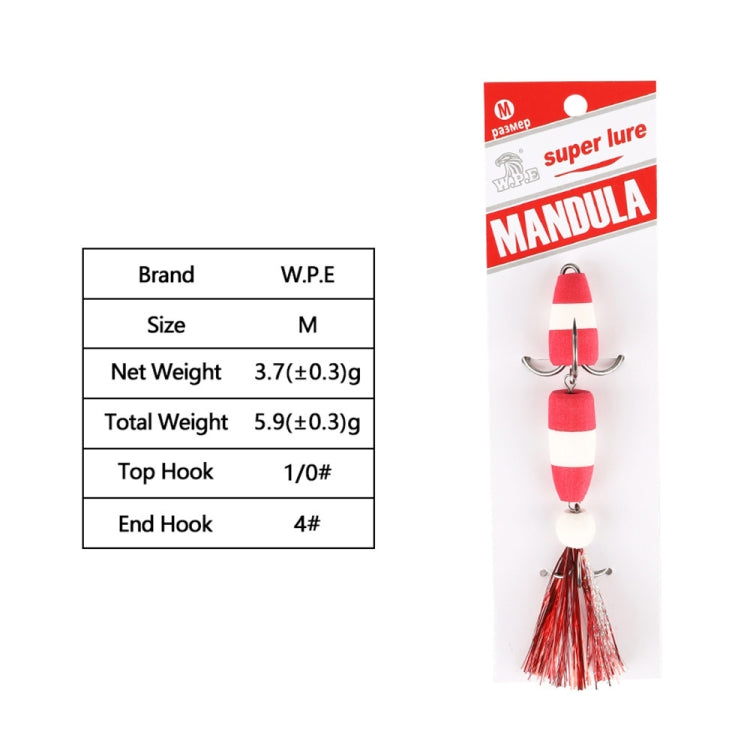 W.P.E PMG-M Foam Hook Soft Worm Bait Three Anchor Hook Fake Lures