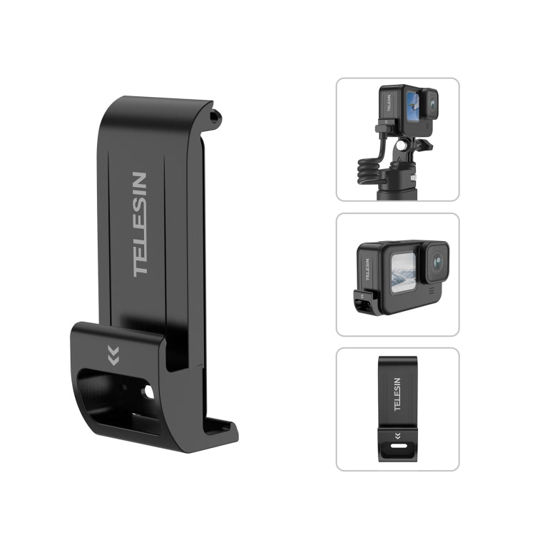 غطاء جانبي مقاوم للعوامل الجوية من TELESIN، غطاء شحن سهل الإزالة، لكاميرات GoPro Hero11 Black / HERO10 Black / 9 Black