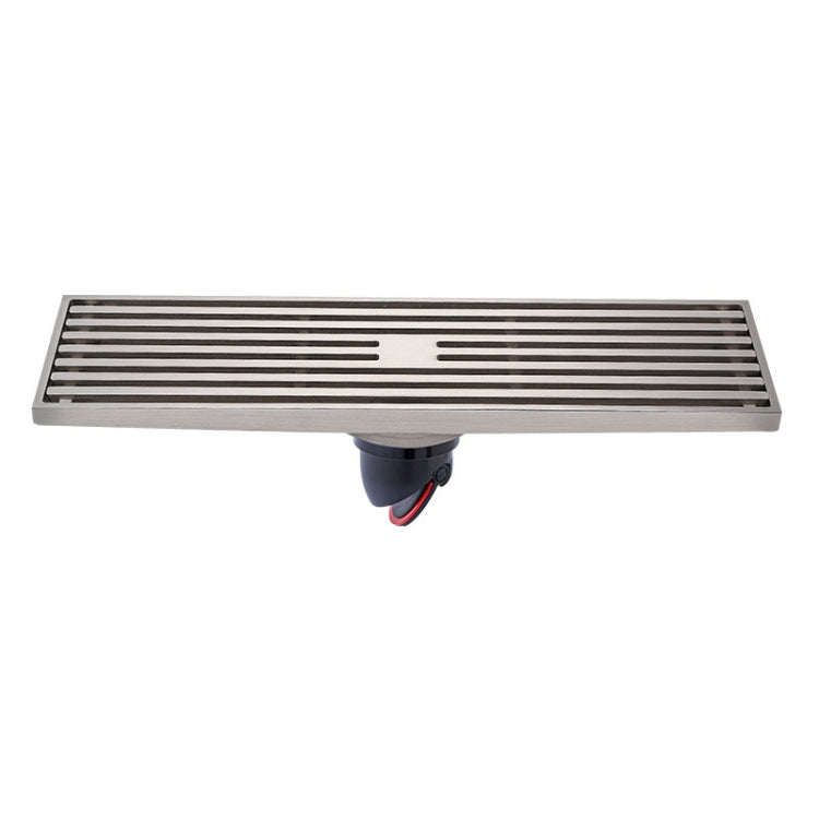 8x30cm Extended Full Copper Strip Floor Drain, Style:, K8034 Chrome Plated+Black Straight Row, K8034 Chrome Plated+Copper Self Seal, K8034 Chrome Plated+5.5 Deep Water Seal, K8034 Chrome Plated+Magnetic Suspension, K8035 Nickel Brushes+Black Straight R...