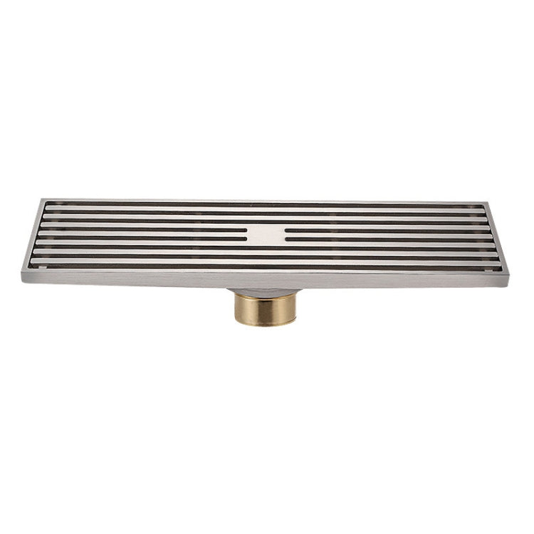 8x30cm Extended Full Copper Strip Floor Drain, Style:, K8034 Chrome Plated+Black Straight Row, K8034 Chrome Plated+Copper Self Seal, K8034 Chrome Plated+5.5 Deep Water Seal, K8034 Chrome Plated+Magnetic Suspension, K8035 Nickel Brushes+Black Straight R...