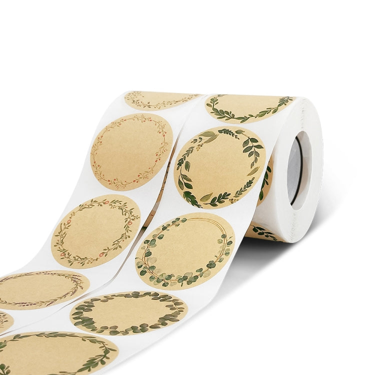 Kraft Paper Flower Plant Sticker Gift Packaging Decoration Sticker, 5.0cm