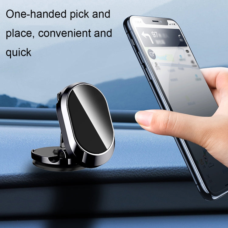U18 Mini Car Foldable Rotating Magnetic Mobile Phone Navigation Holder, U18 (Black), U18 (Silver)