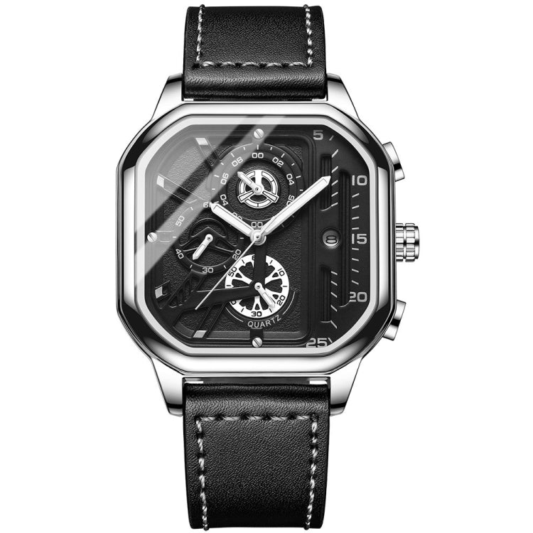 BINBOND B6577 30M Waterproof Luminous Square Quartz Watch