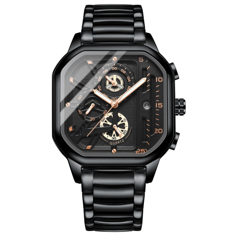 BINBOND B6577 30M Waterproof Luminous Square Quartz Watch