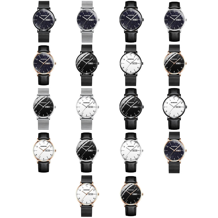 BINBOND B3820 30M Waterproof Ultra-thin Quartz Luminous Starry Watch