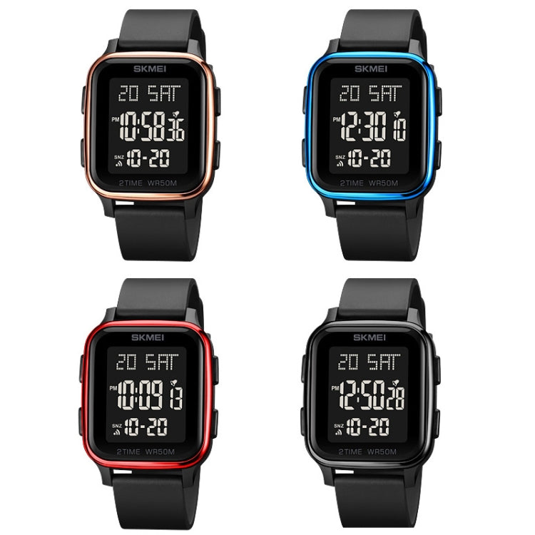 SKMEI 1858 Square Waterproof Digital Dual Display LED Luminous Watch