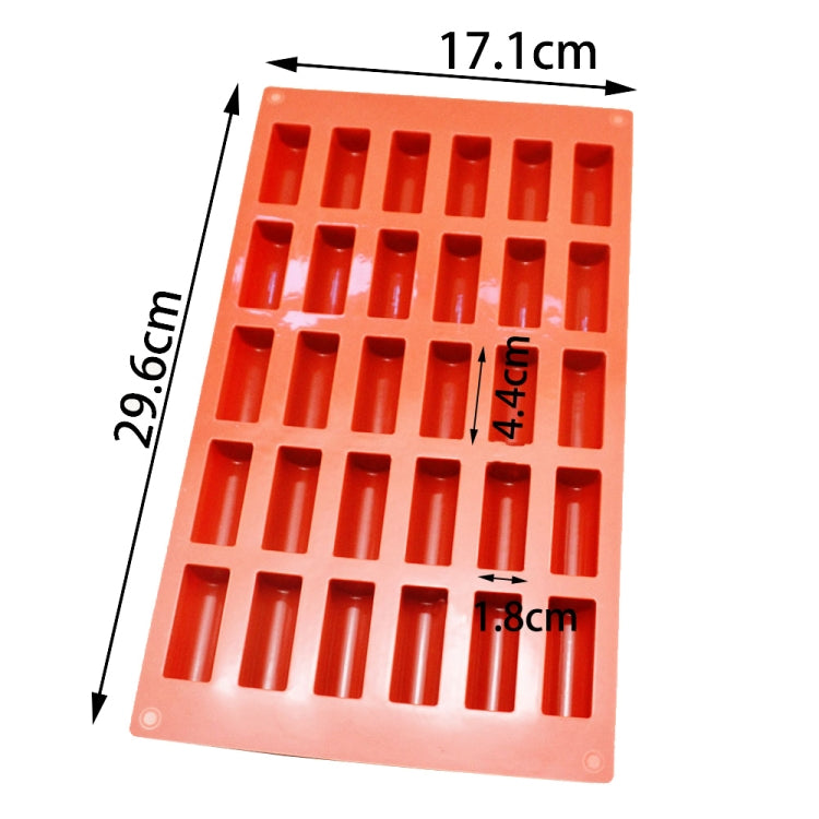 30 Grid Silicone Ice Grid Chocolate Snack Mold, Long Strip Shape