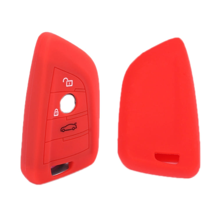 For BMW 1 Series X4/X2/XM5 2pcs Soft Silicone Remote Key Cover, Red, Rose Red, Pink, Sea Blue, Luminous Blue, Dark Gray