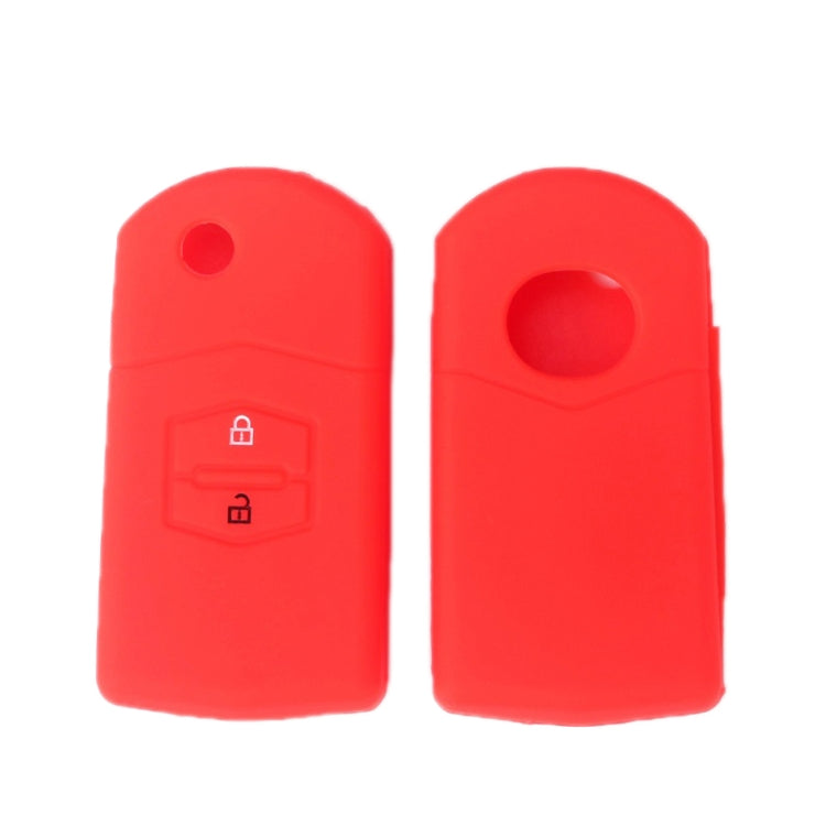 For Mazda M6/CX-5 2pcs Remote Control Folding 2 Button Silicone Case, Black, Red, Rose Red, Pink, Orange, Sea Blue, Purple, Luminous Blue, Apple Green